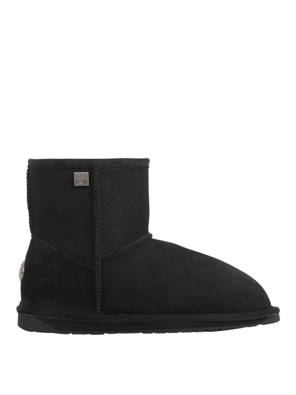 Emu Black Boots In Animal Print
