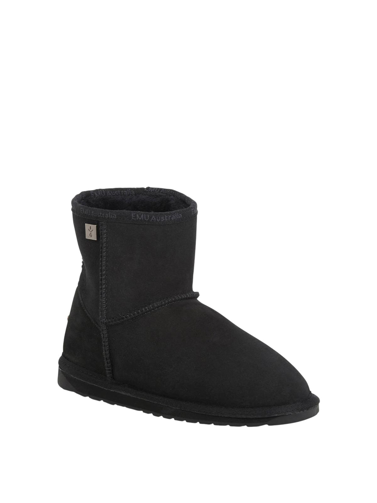 Emu Black Boots In Animal Print