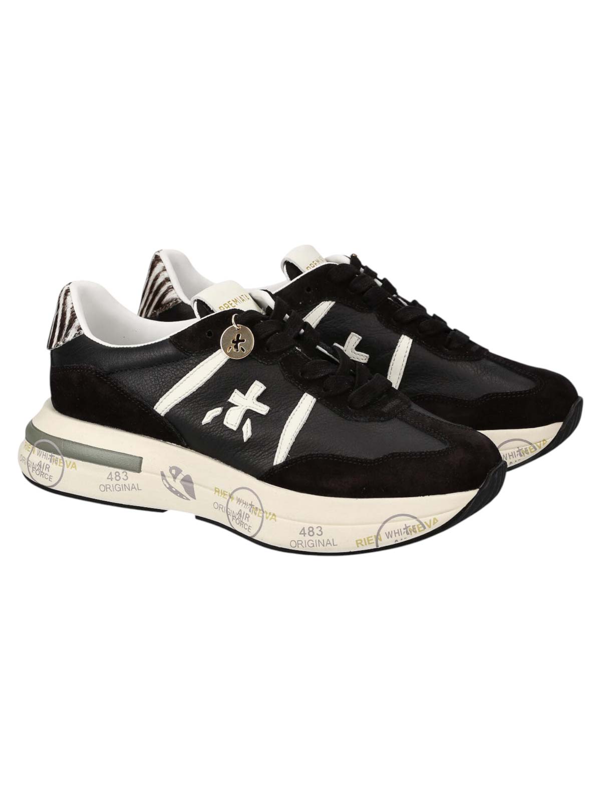 Premiata Dynamic Multicoloured Sneakers With Zebra Print Accents In Multi