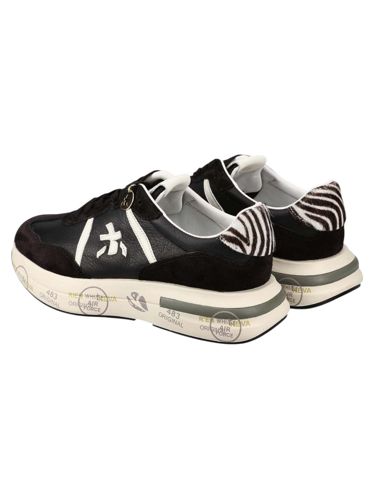 Premiata Dynamic Multicoloured Sneakers With Zebra Print Accents In Multi