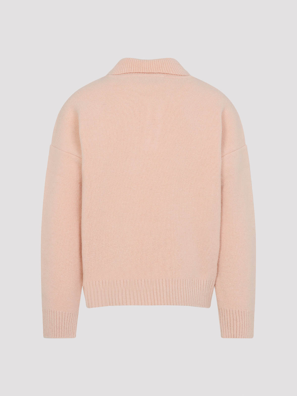 Ami Alexandre Mattiussi Ami Paris Powder Pink Ami De Coeur Polo Sweater Men In Pink