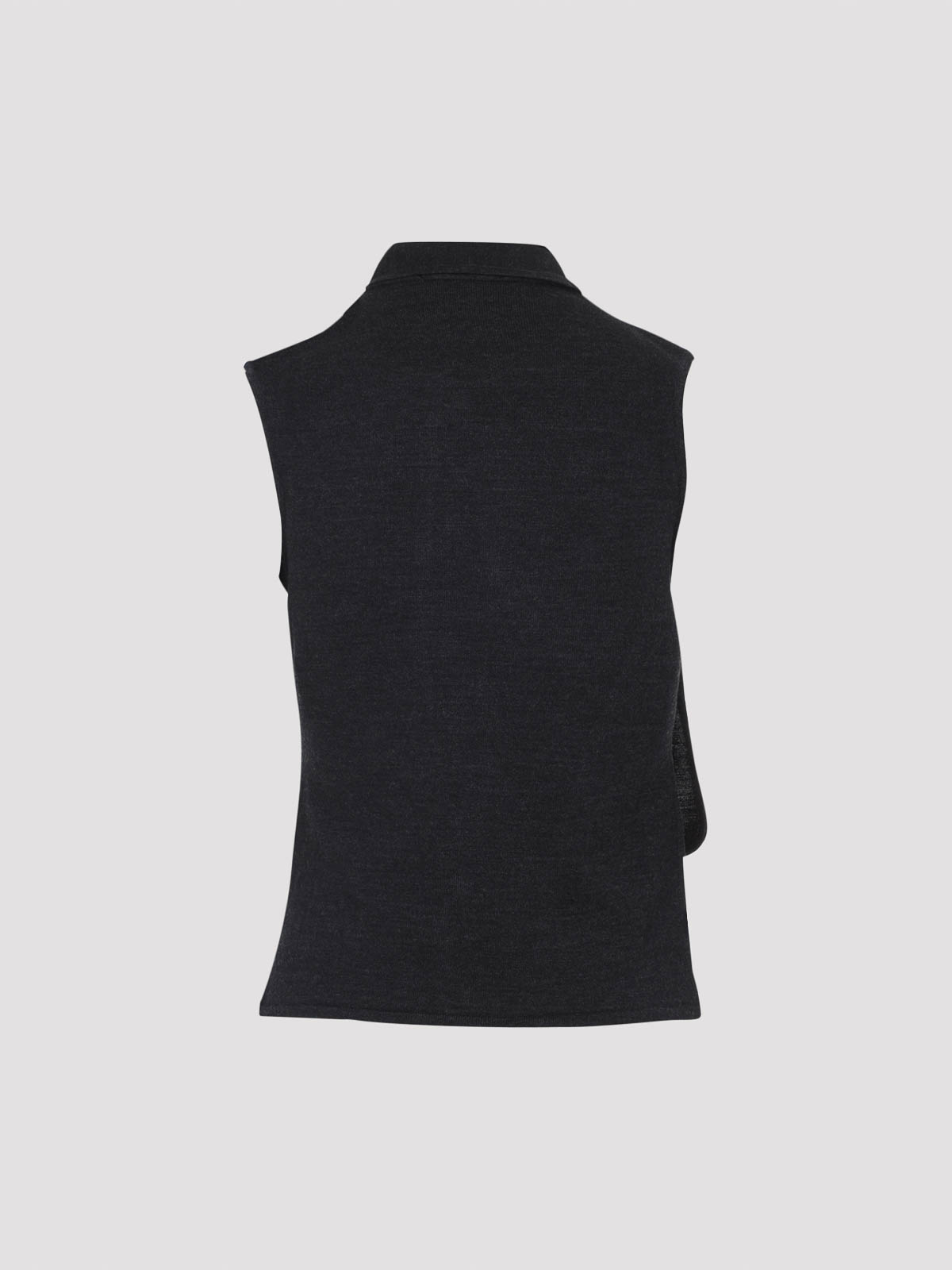 Lemaire Asymmetrical Sleeveless Cardigan In Gray