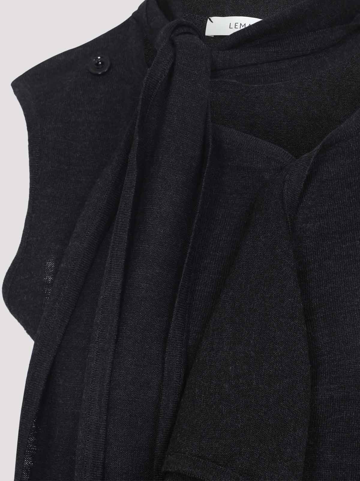 Lemaire Asymmetrical Sleeveless Cardigan In Gray