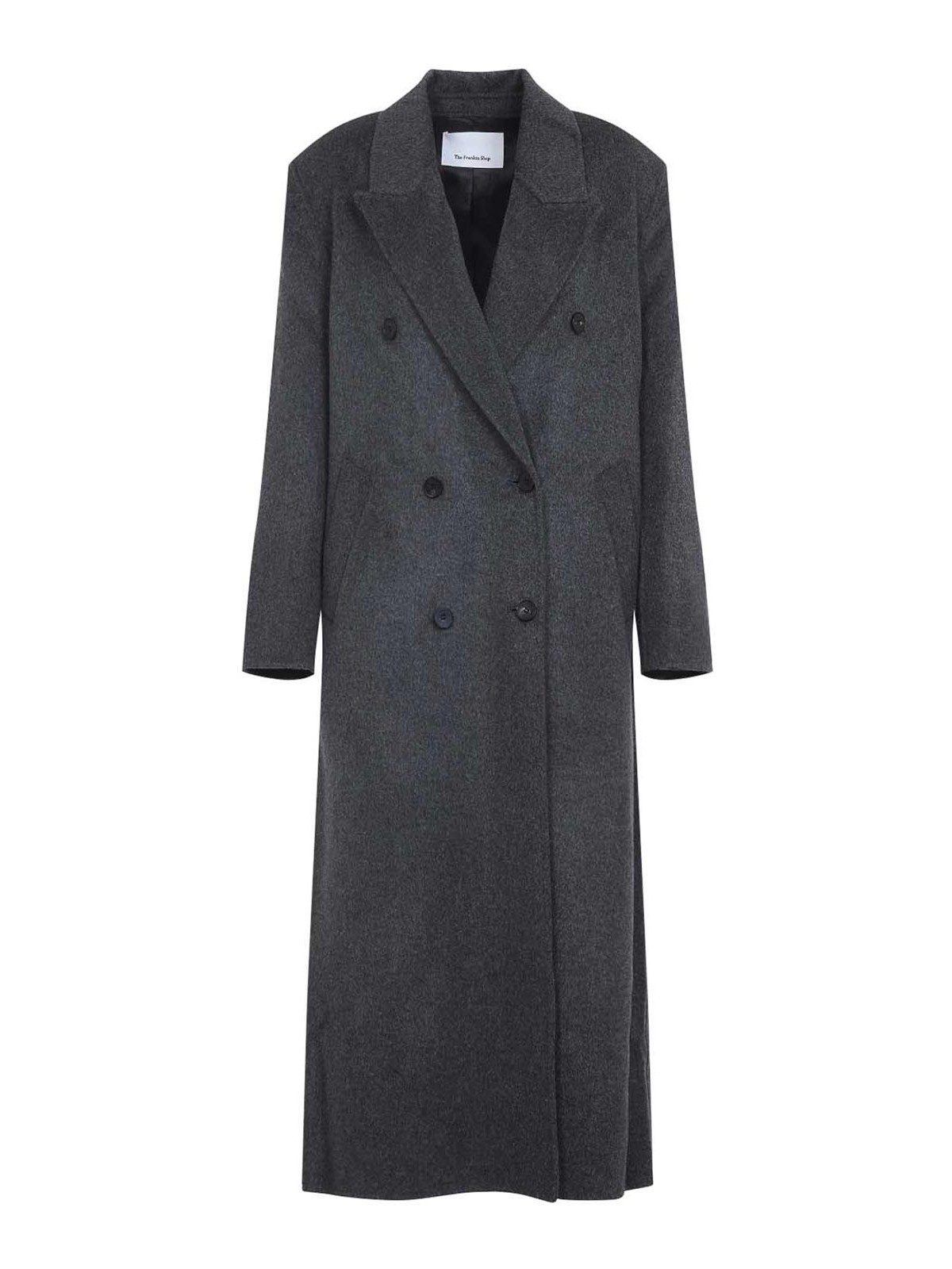 The Frankie Shop Gaia Double Breasted Coat In Gray