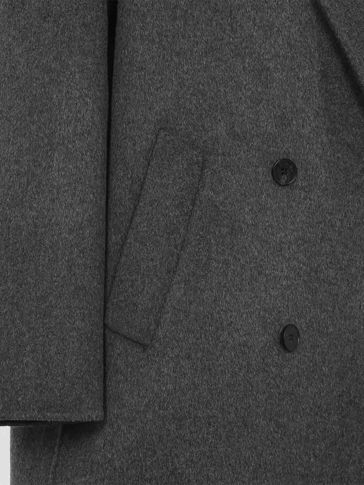 The Frankie Shop Gaia Double Breasted Coat In Gray