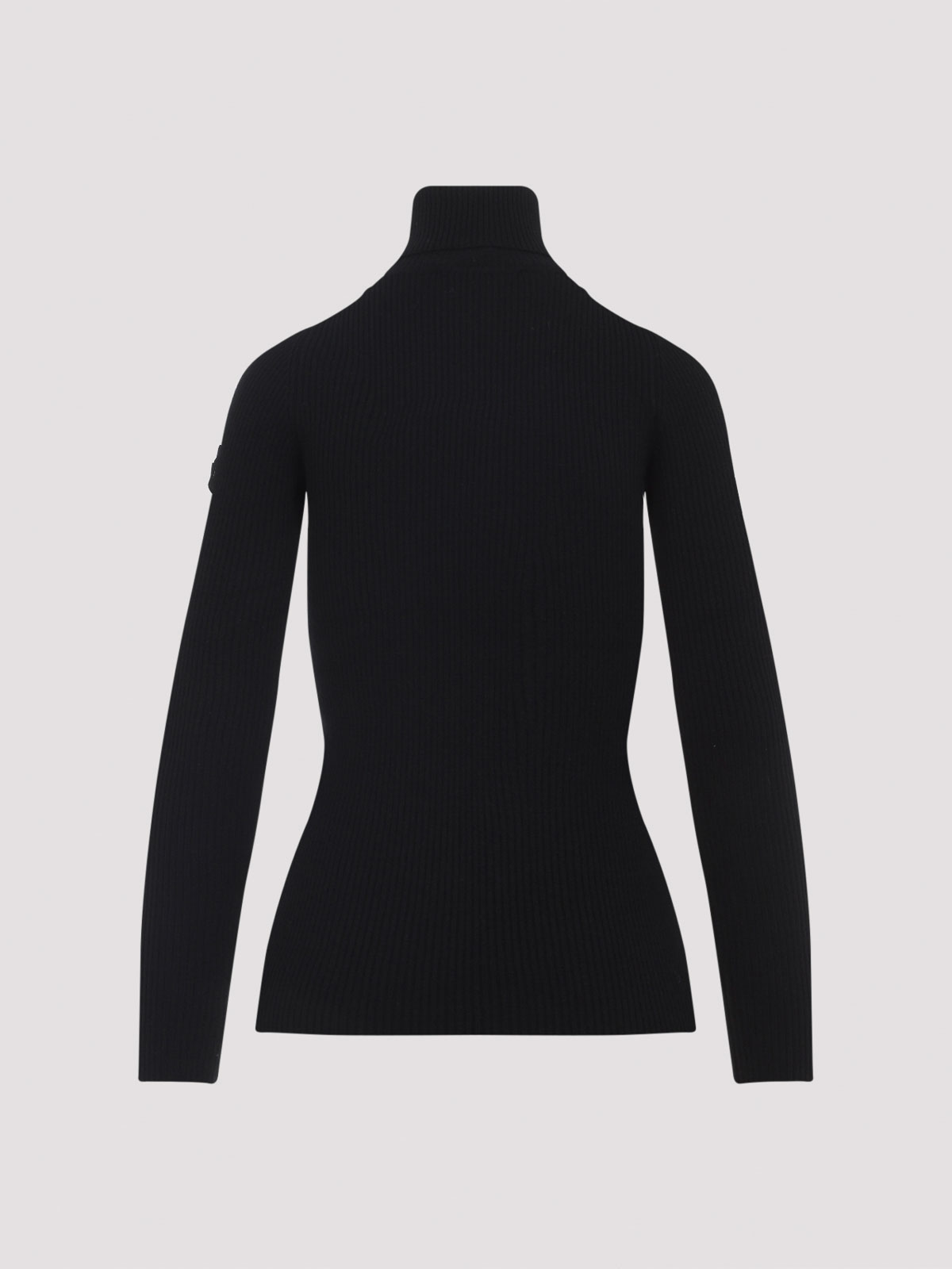 Yves Salomon Fitted Long-sleeve Turtleneck Sweater With Ribbed Knit Texture In Black