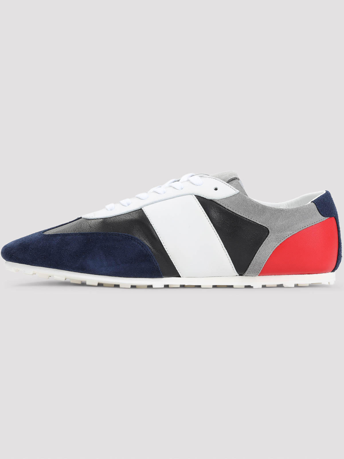 Marni Logo-embroidered Suede-trimmed Leather Sneakers In Multi