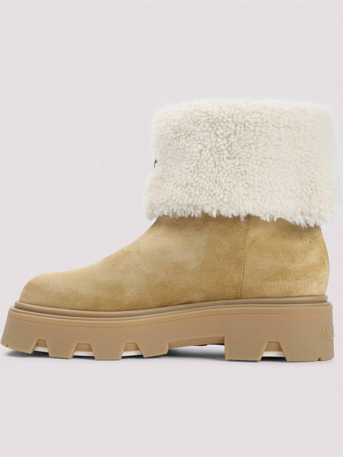 Moncler Aurea Mid Ankle Boots In Brown