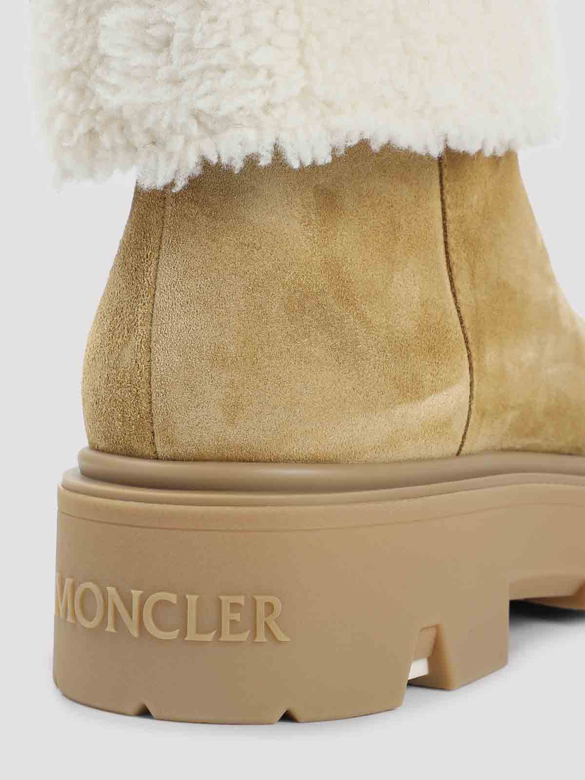 Moncler Aurea Mid Ankle Boots In Brown