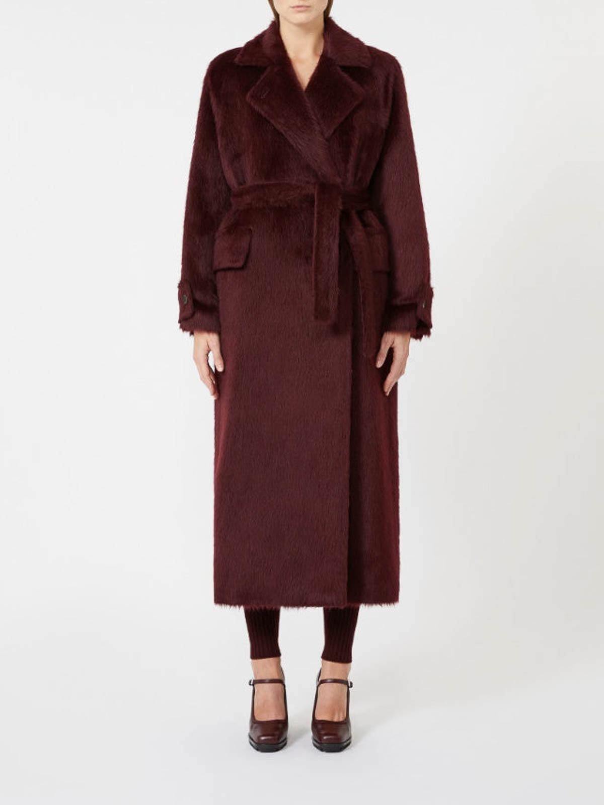 Max Mara Coat Albata1234 Cherry Parade In Brown