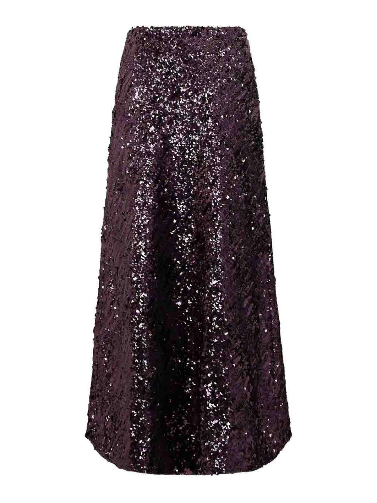 Rabanne Sequined Chiffon Maxi Skirt In Brown