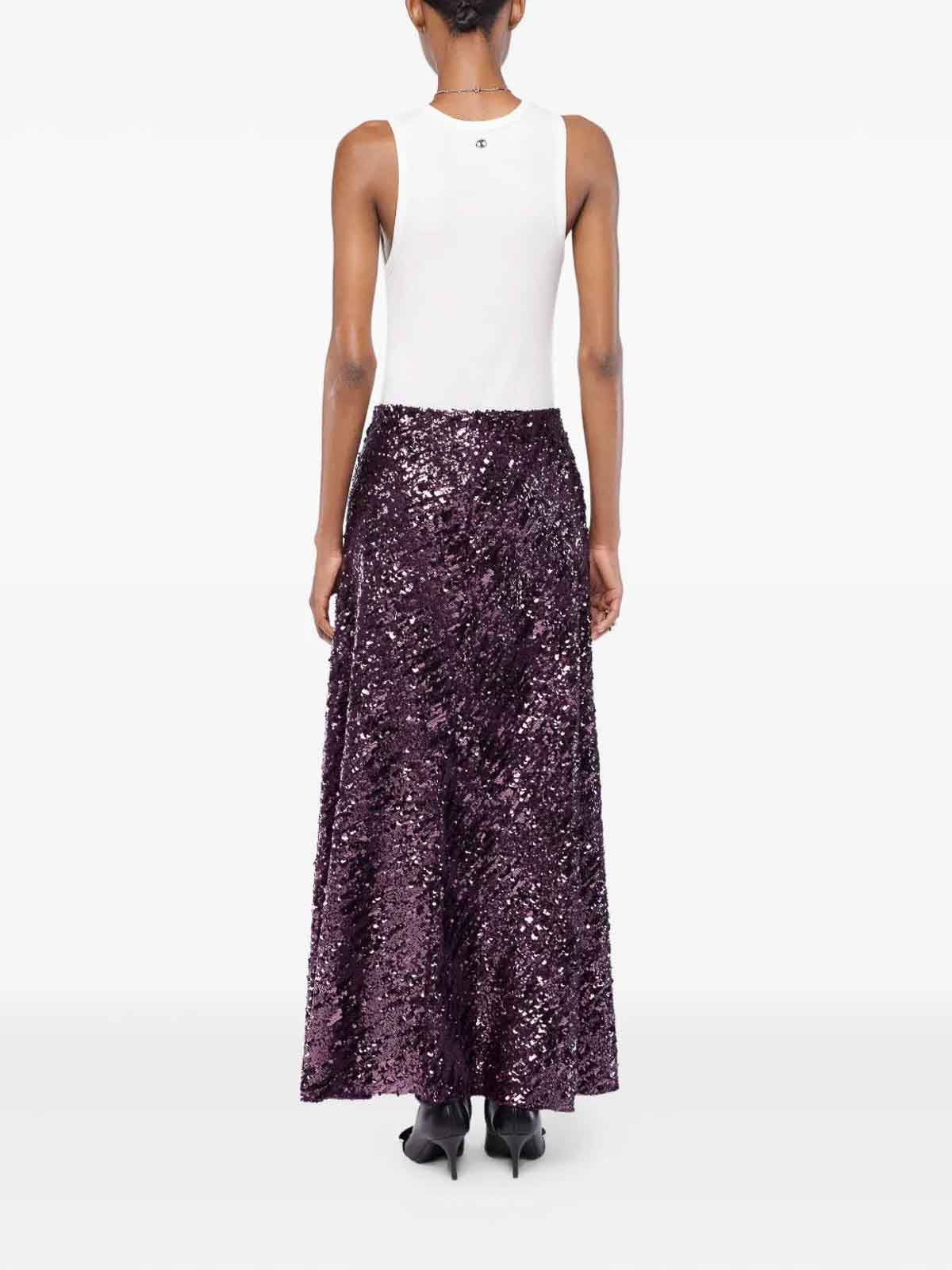 Rabanne Sequined Chiffon Maxi Skirt In Brown