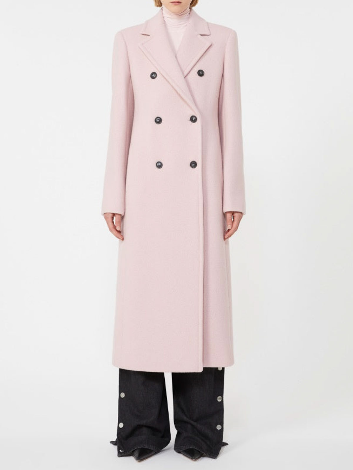 Sportmax Double-breasted Long Coat Notched Lapels In Multi