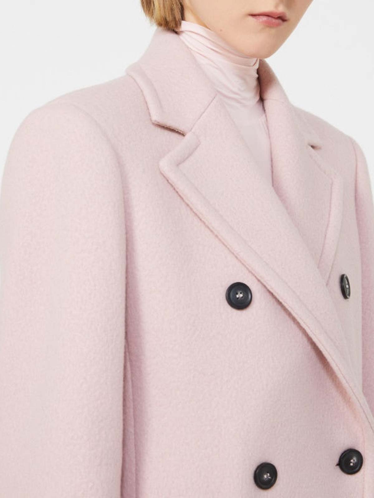 Sportmax Double-breasted Long Coat Notched Lapels In Multi