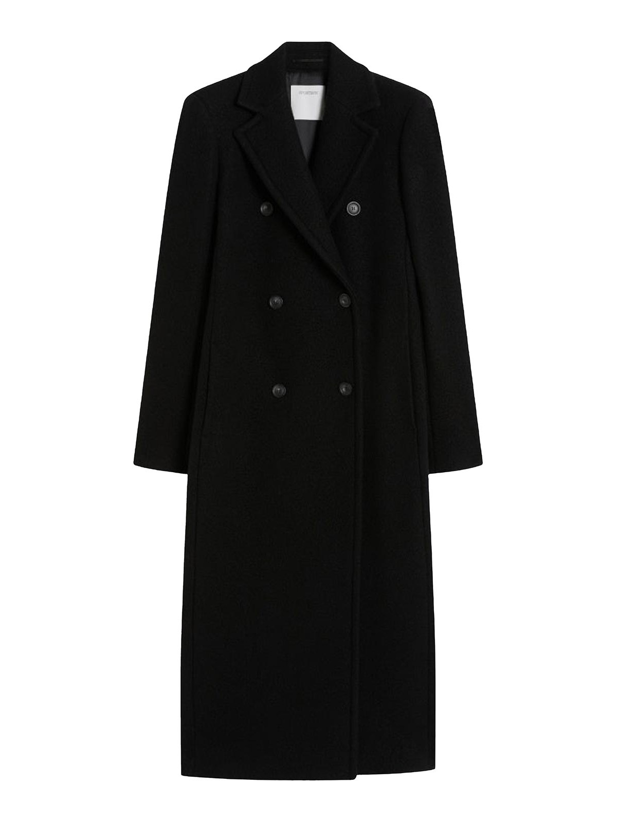 Sportmax Long Double-breasted Coat Structured Shoulders In Multi
