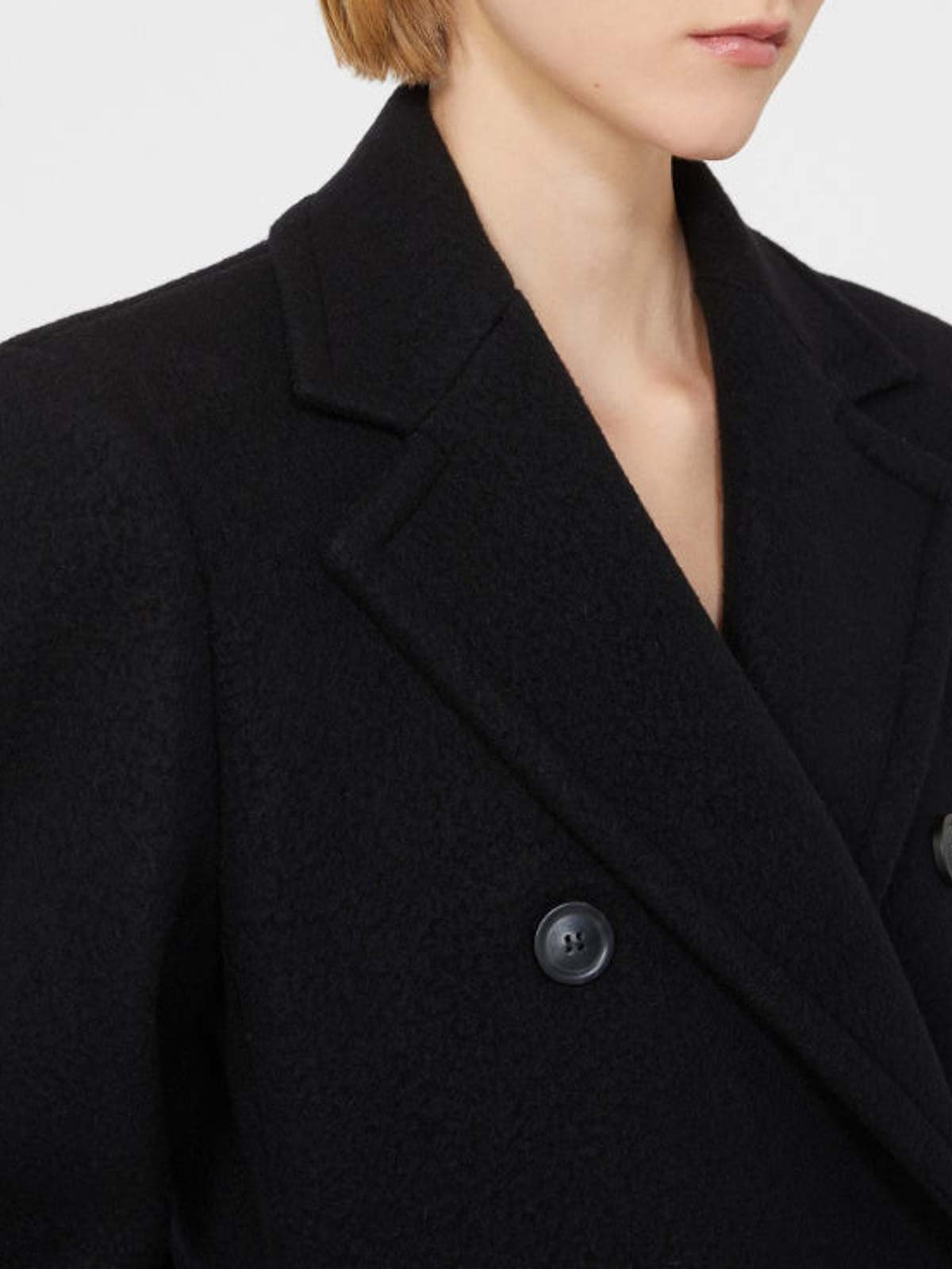 Sportmax Long Double-breasted Coat Structured Shoulders In Multi