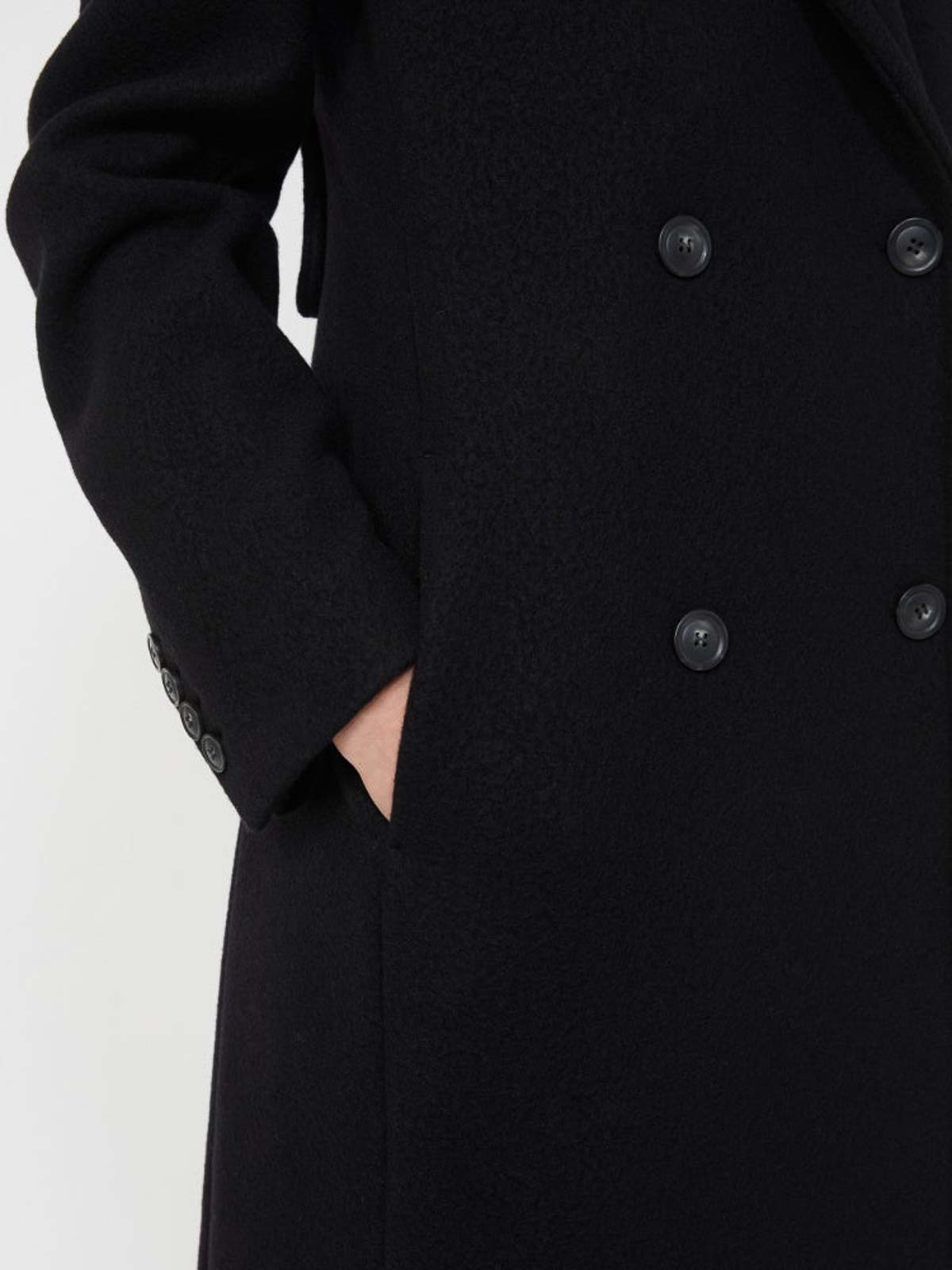 Sportmax Long Double-breasted Coat Structured Shoulders In Multi