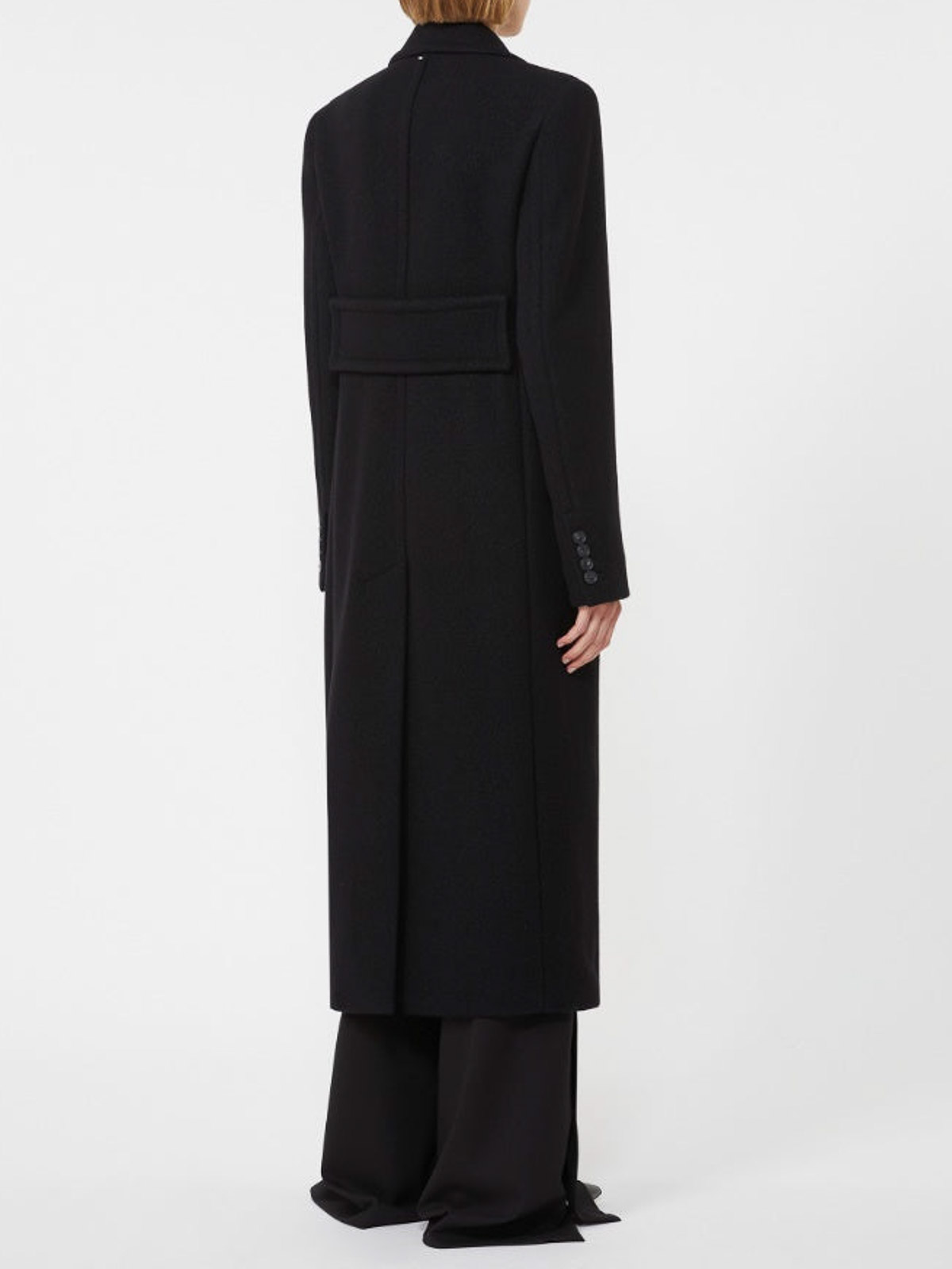 Sportmax Long Double-breasted Coat Structured Shoulders In Multi