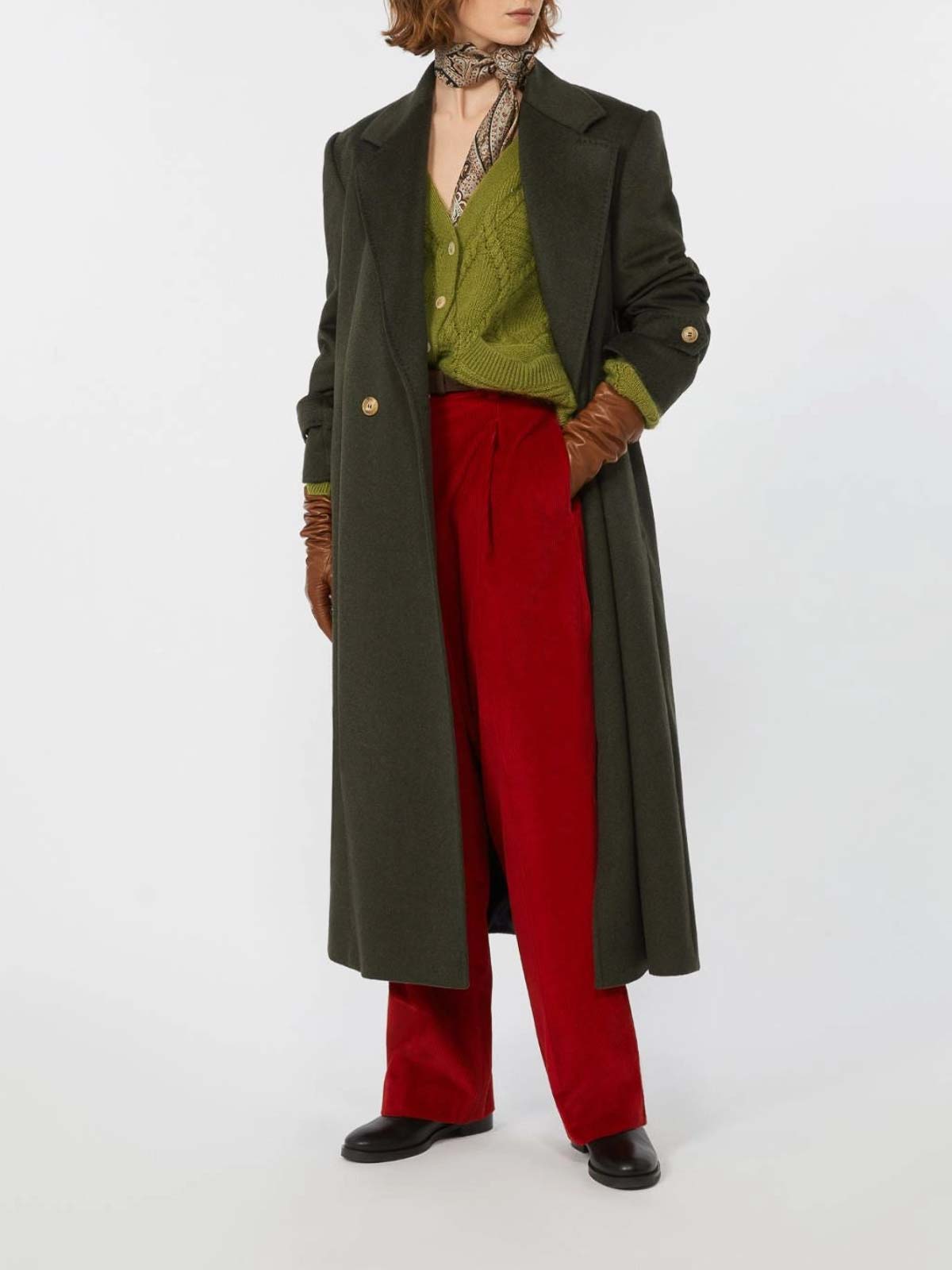 Weekend Max Mara Abrigo Midi - Verde In Green
