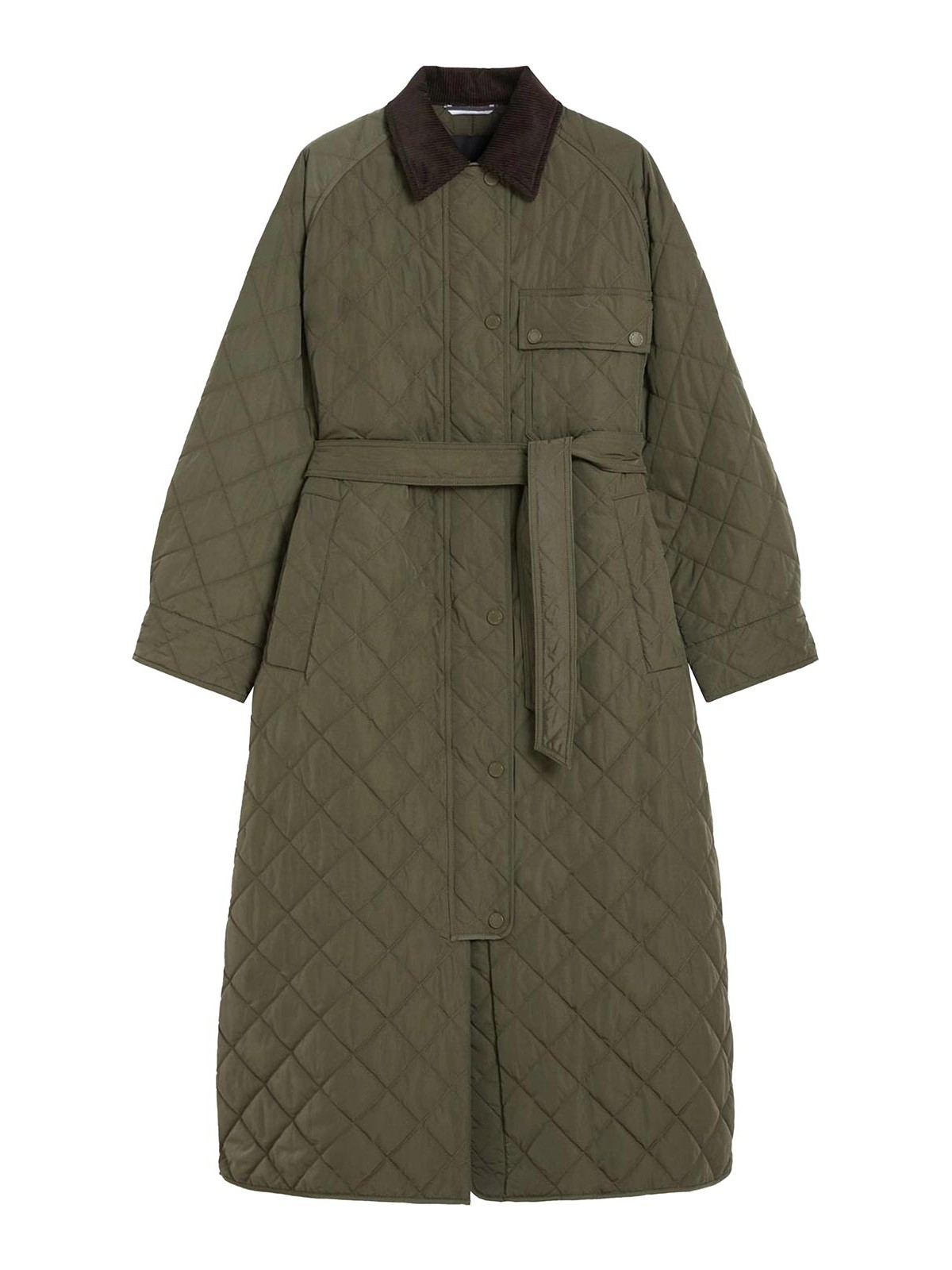 Weekend Max Mara Coccole Belted Quilted Coat In Brown