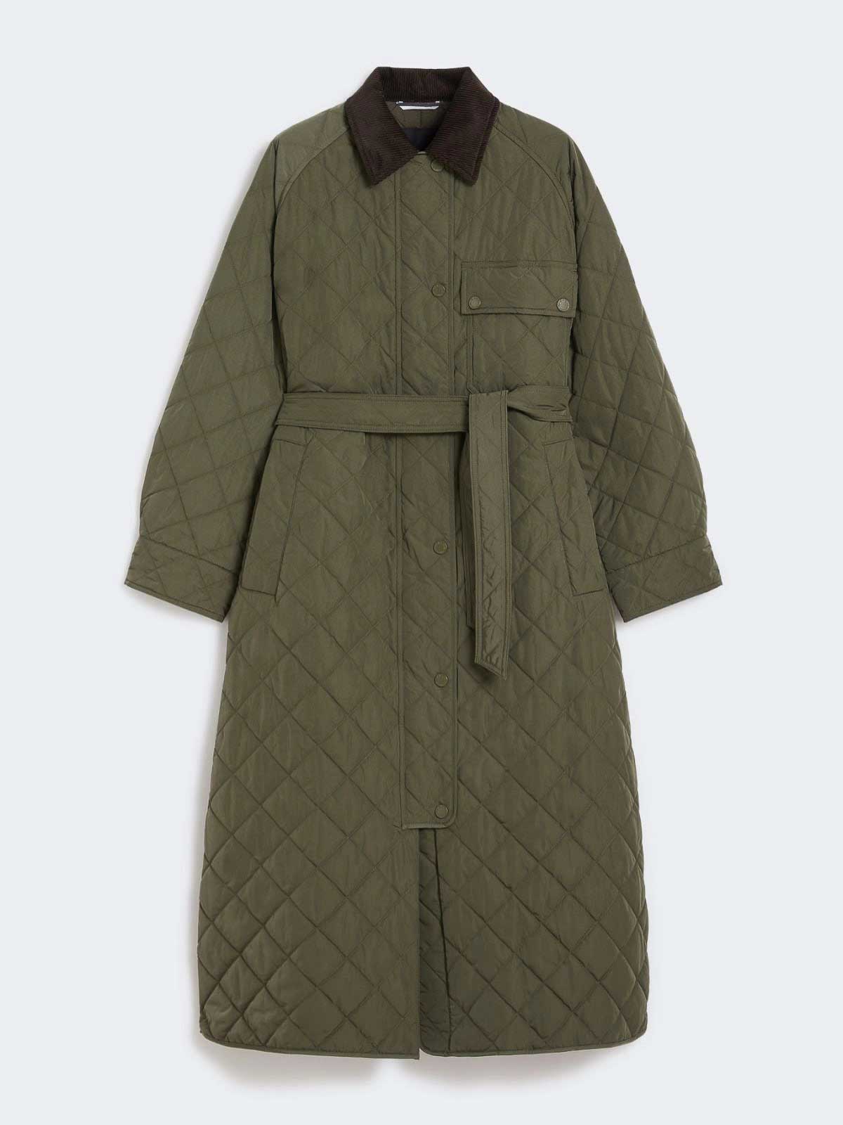 Weekend Max Mara Coccole Belted Quilted Coat In Brown