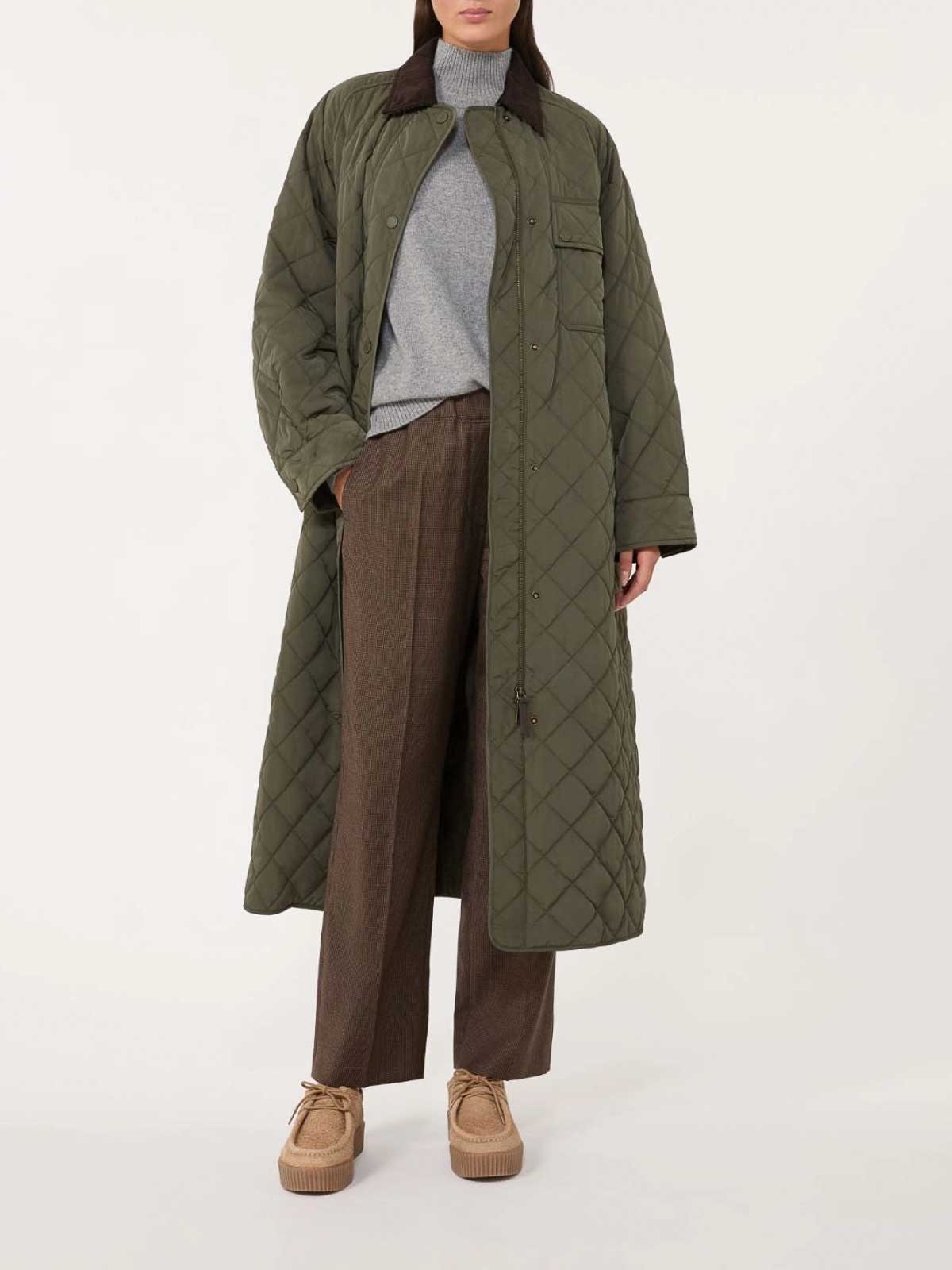 Weekend Max Mara Coccole Belted Quilted Coat In Brown