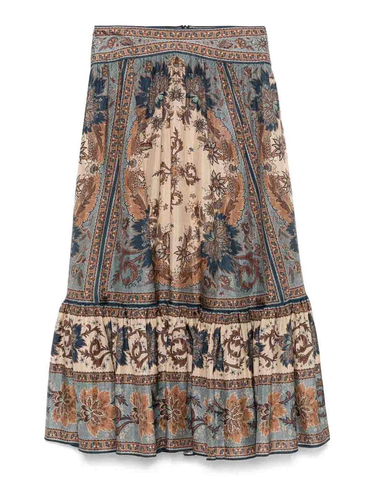 Zimmermann Ascension Silk Midi Skirt In Multi