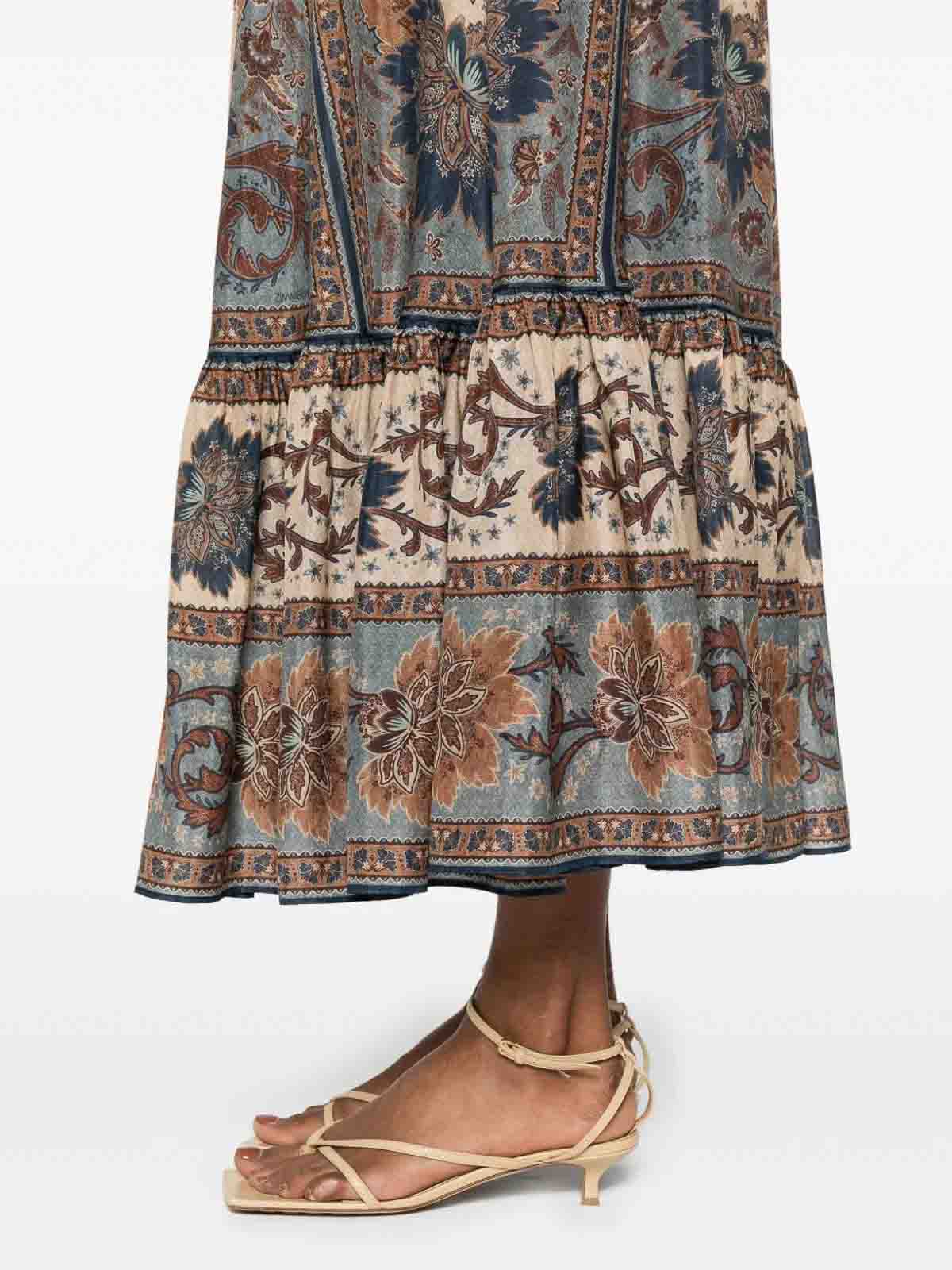 Zimmermann Ascension Silk Midi Skirt In Multi