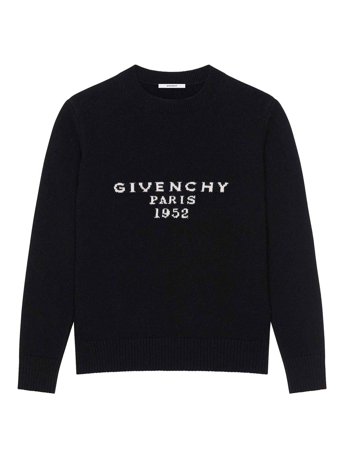 Givenchy Logo Wool-blend Crewneck Sweater In Black