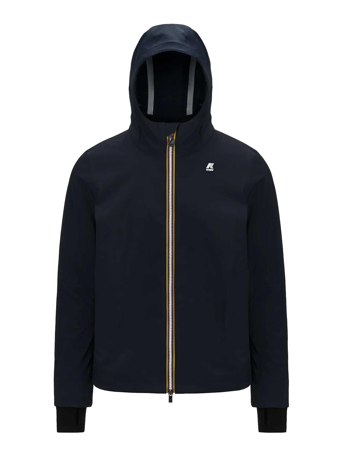 K-way Logo Hooded Casual Jacket In Blue