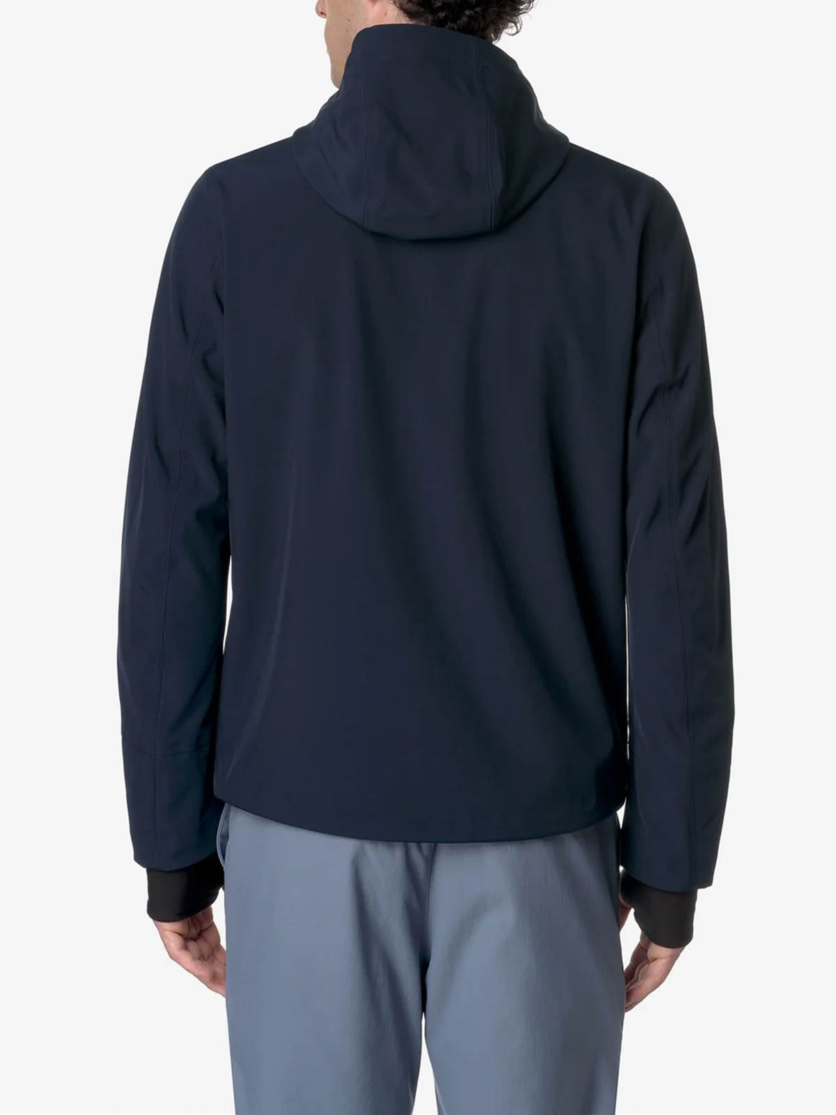 K-way Logo Hooded Casual Jacket In Blue