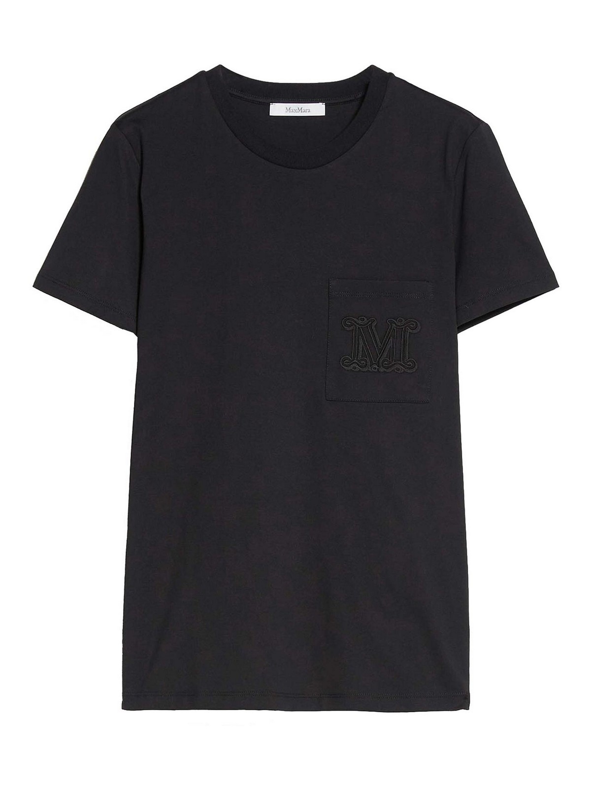 Max Mara Logo-embroidered T-shirt In Black