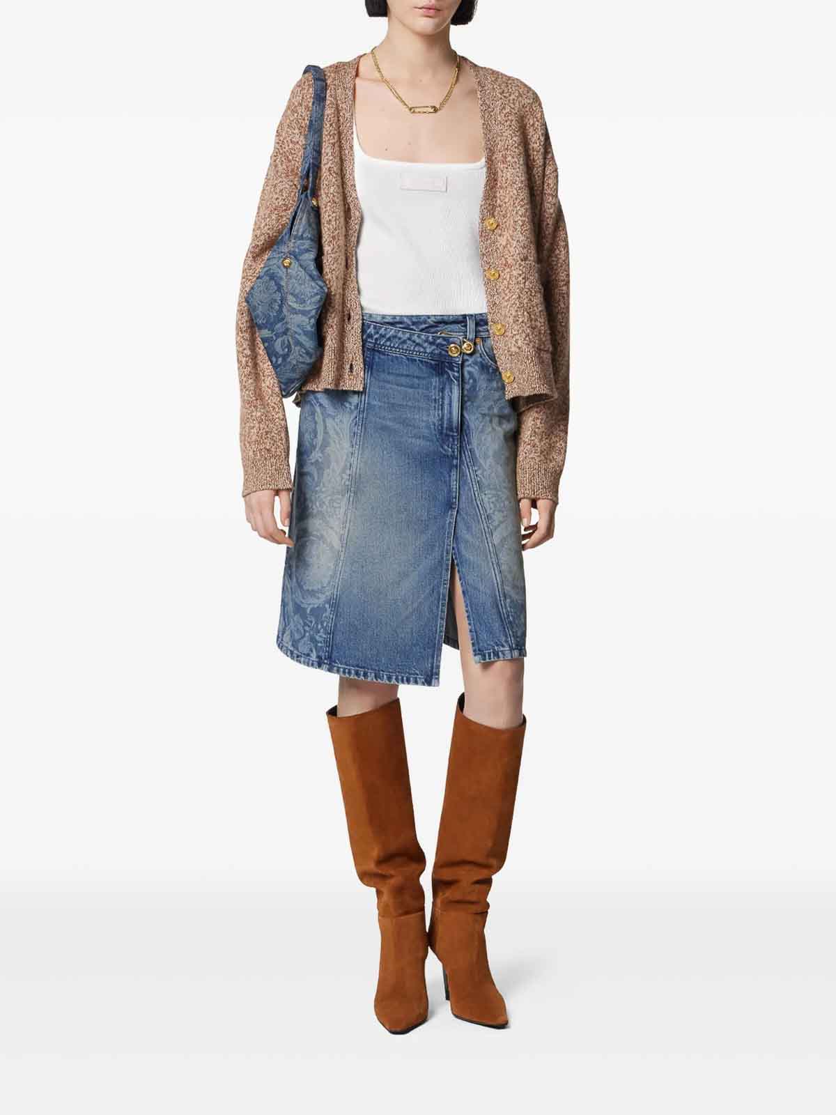 Versace Denim Skirt In Blue