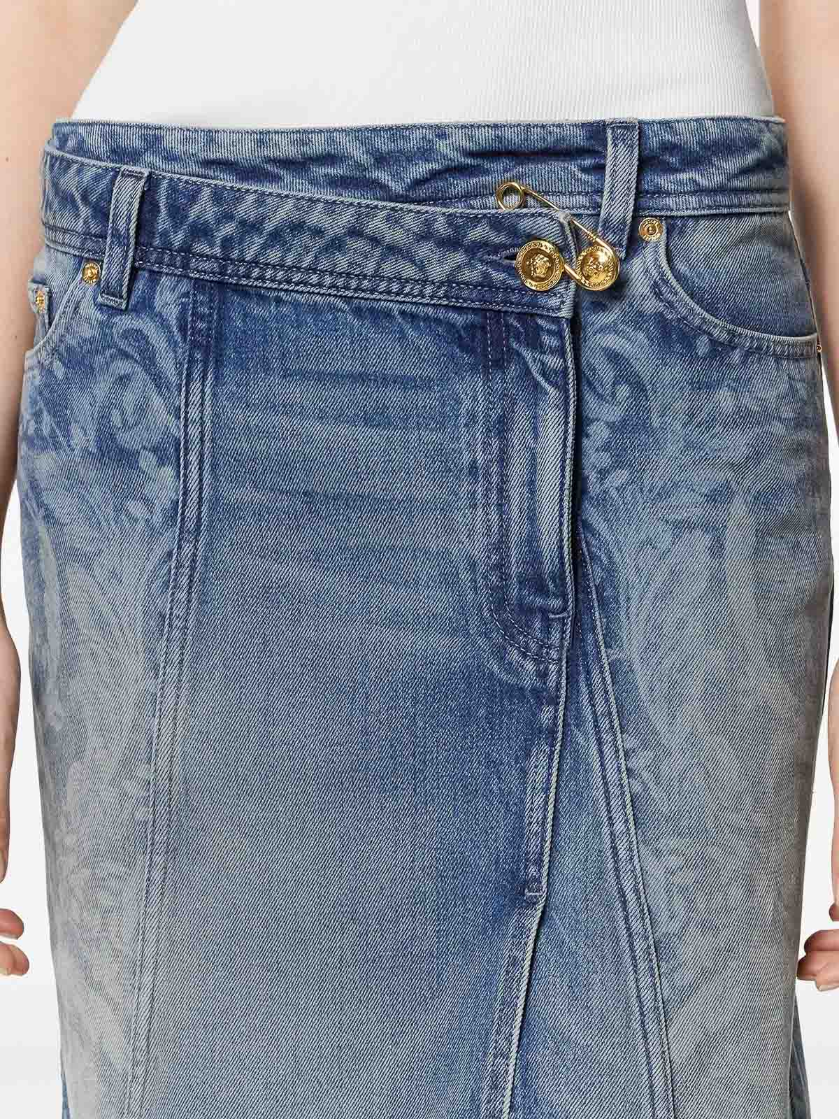 Versace Denim Skirt In Blue