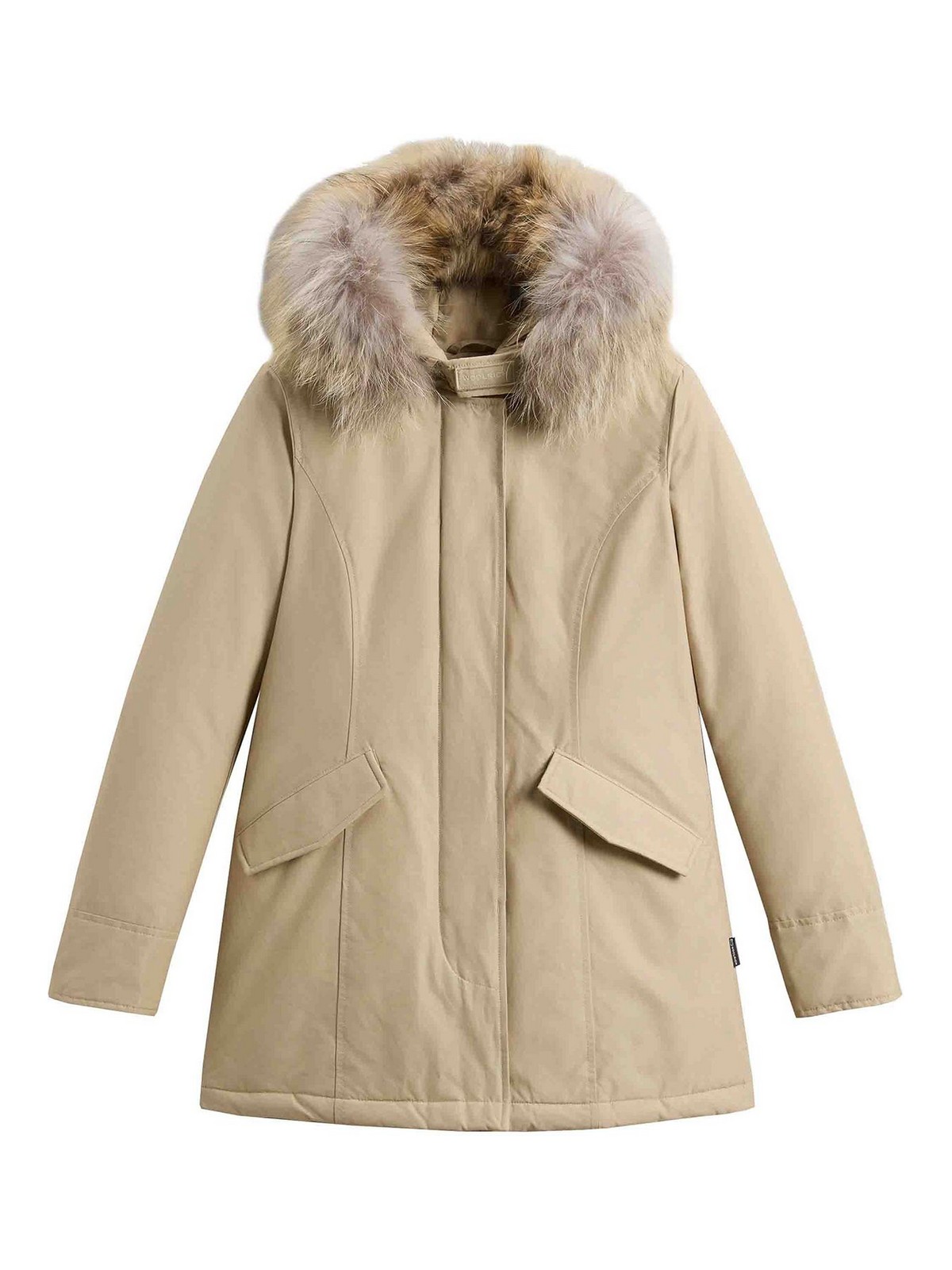 Woolrich Arctic Raccoon Parka In Neutral