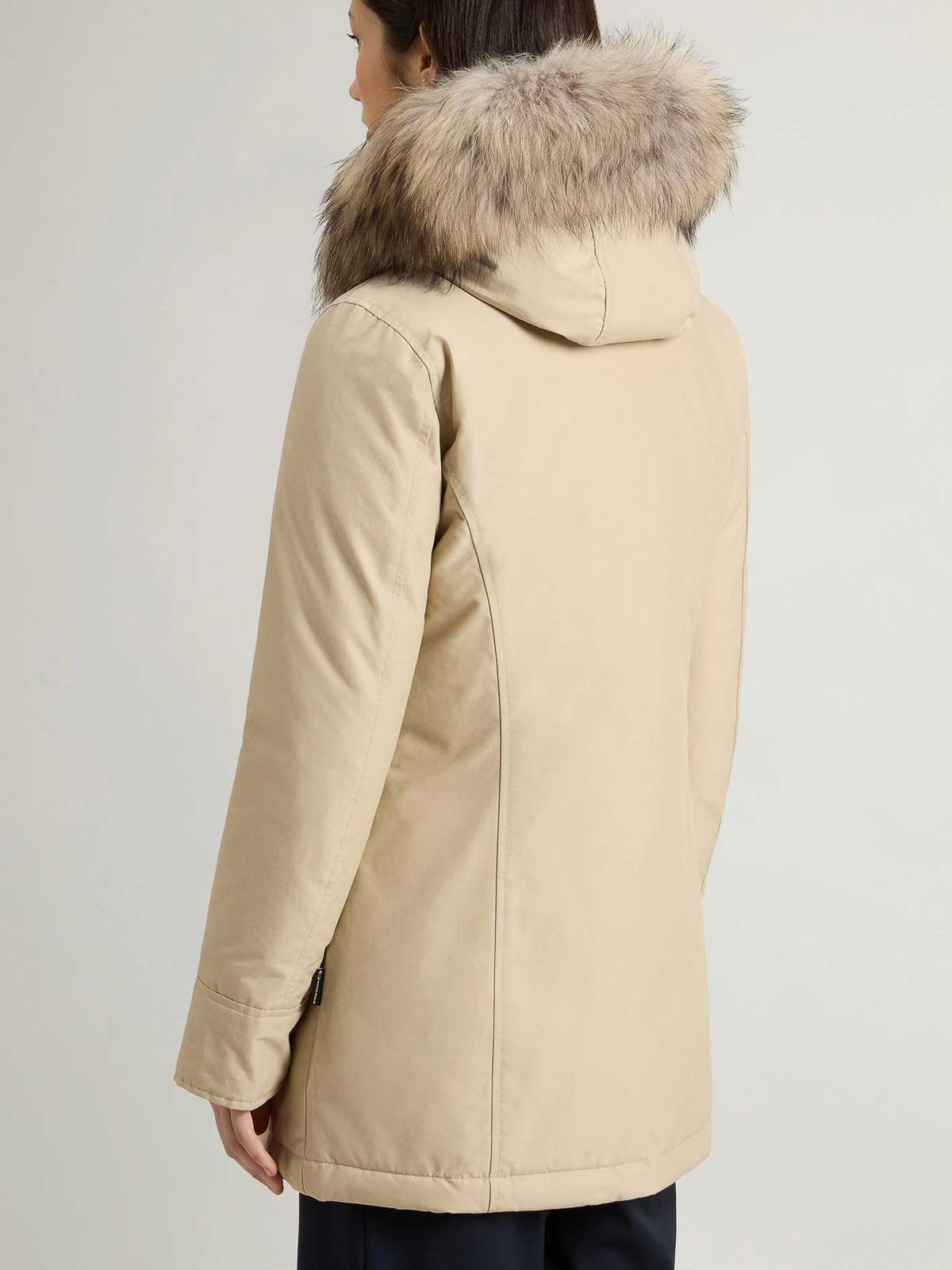 Woolrich Arctic Raccoon Parka In Neutral