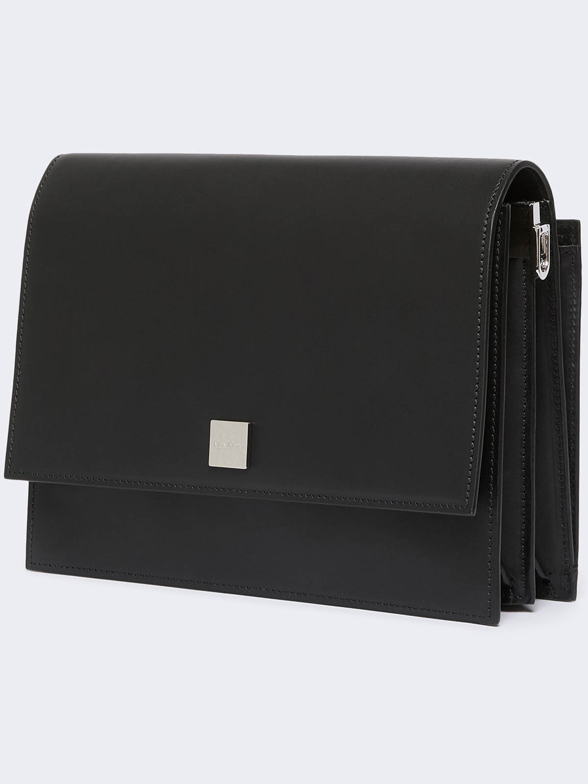 Max Mara Biancaroughs Leather Shoulder Bag In Black