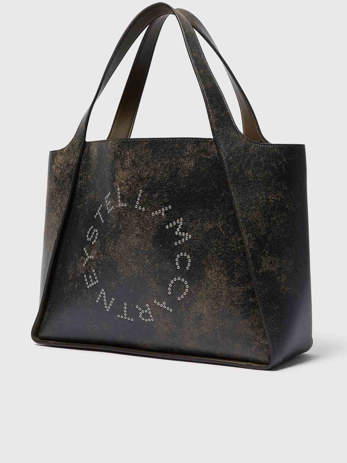 Stella Mccartney Large Tote With Logo In Brown