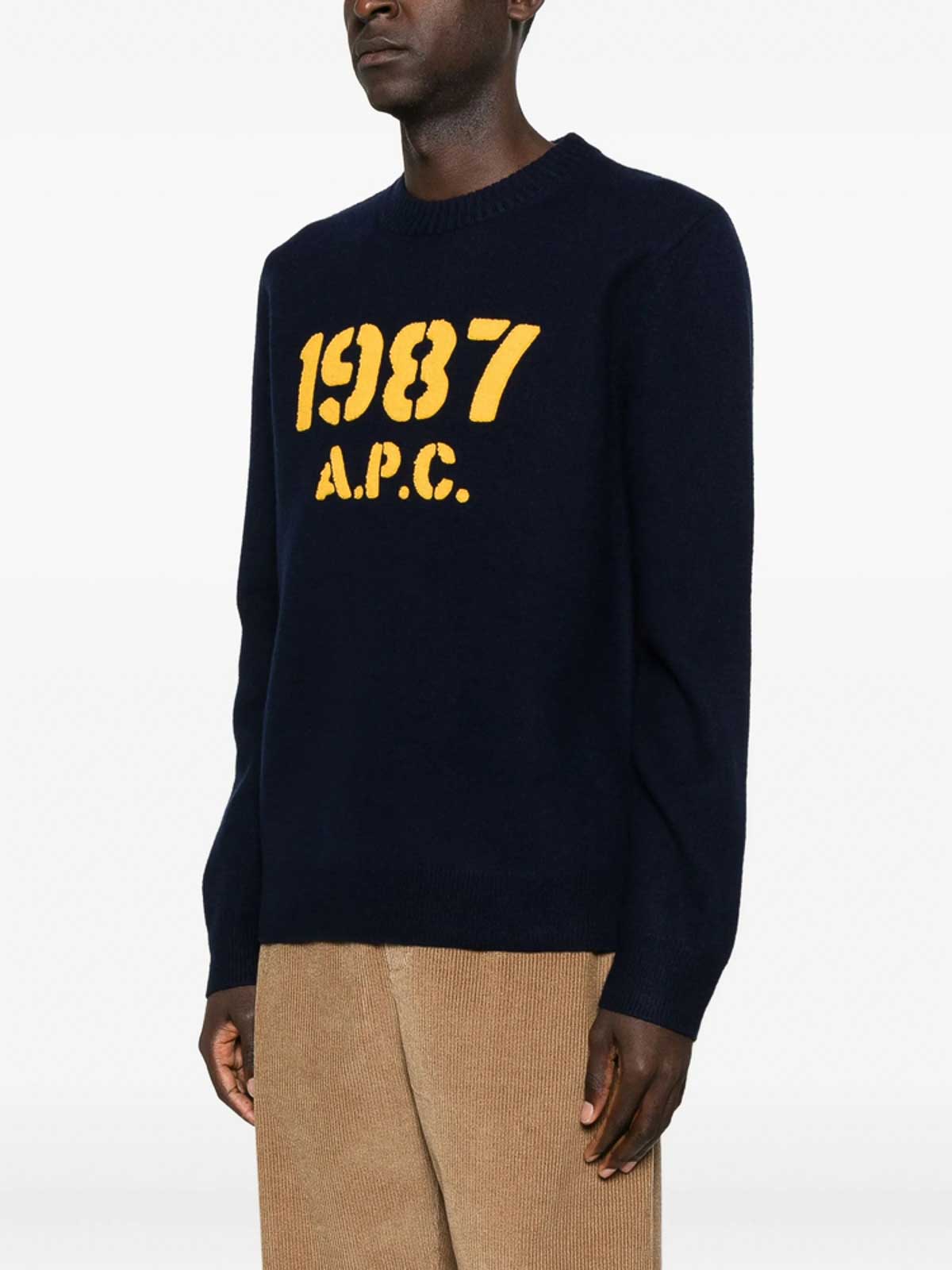 Apc Crew-neck Long-sleeve Sweater In Black