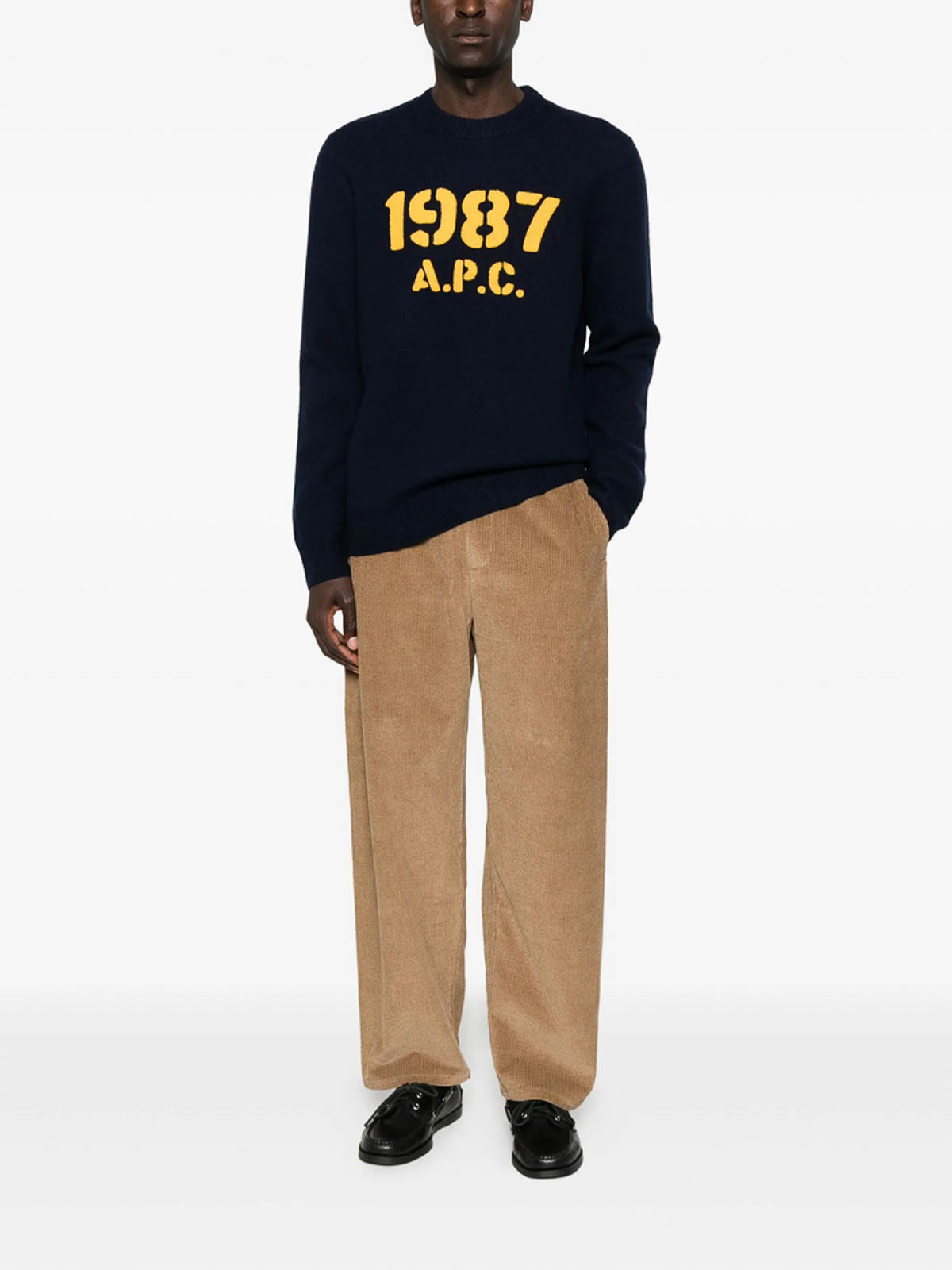 Apc Crew-neck Long-sleeve Sweater In Black