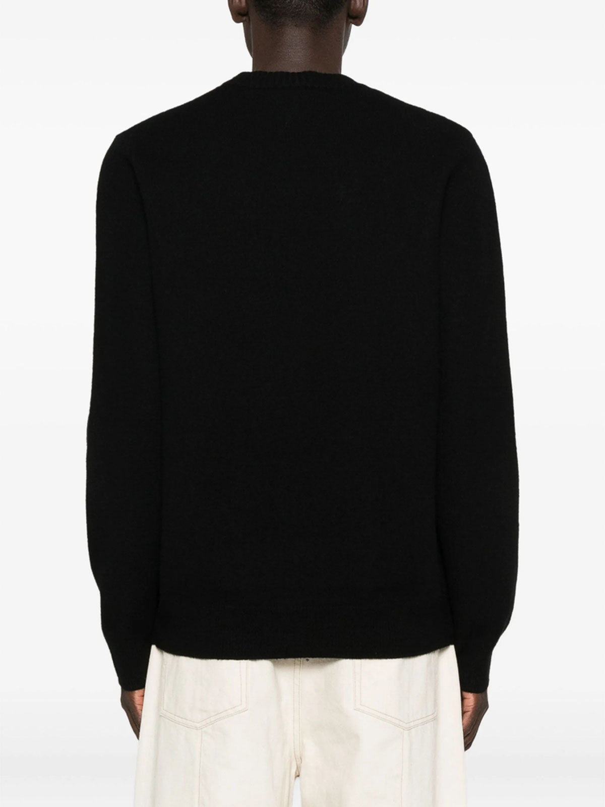 Apc Crew Neck Black Sweater With Bold Lettering In Black