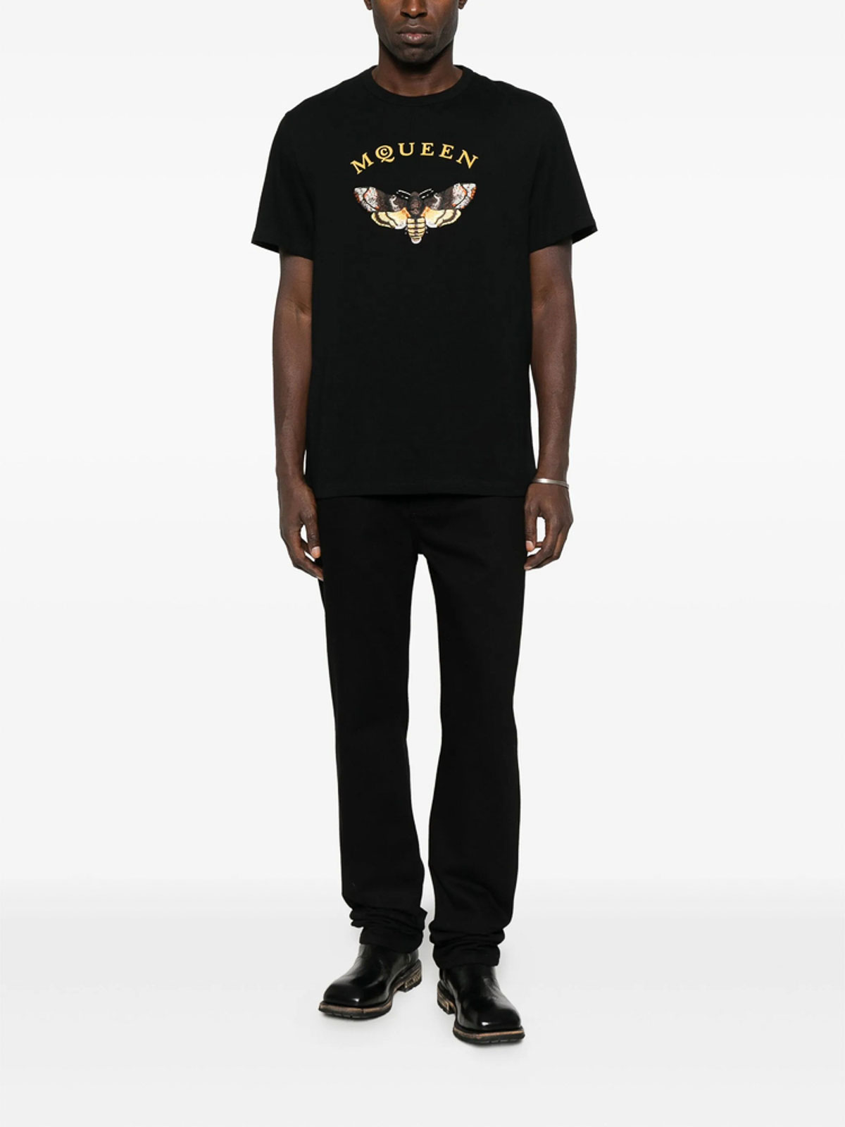 Alexander Mcqueen Embroidered T-shirt In Black