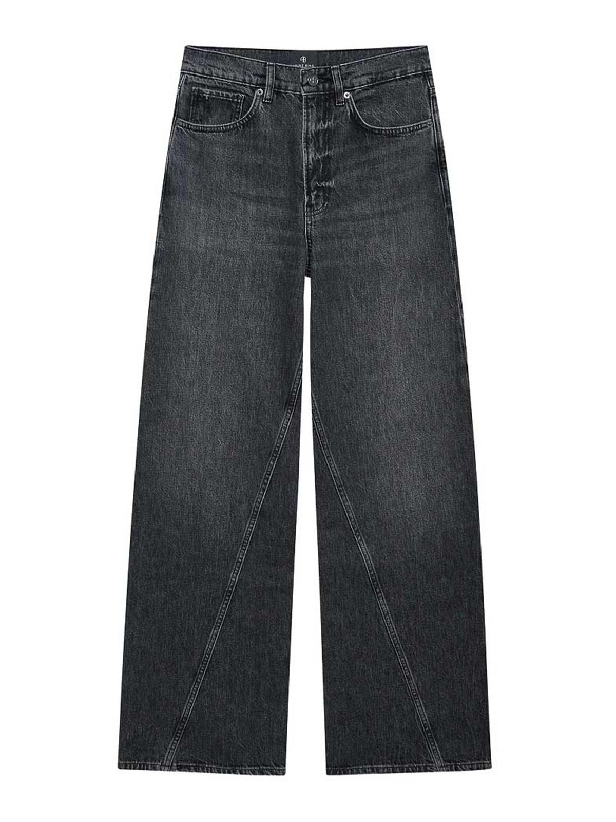 Anine Bing Brie Jeans Woman Black In Multi