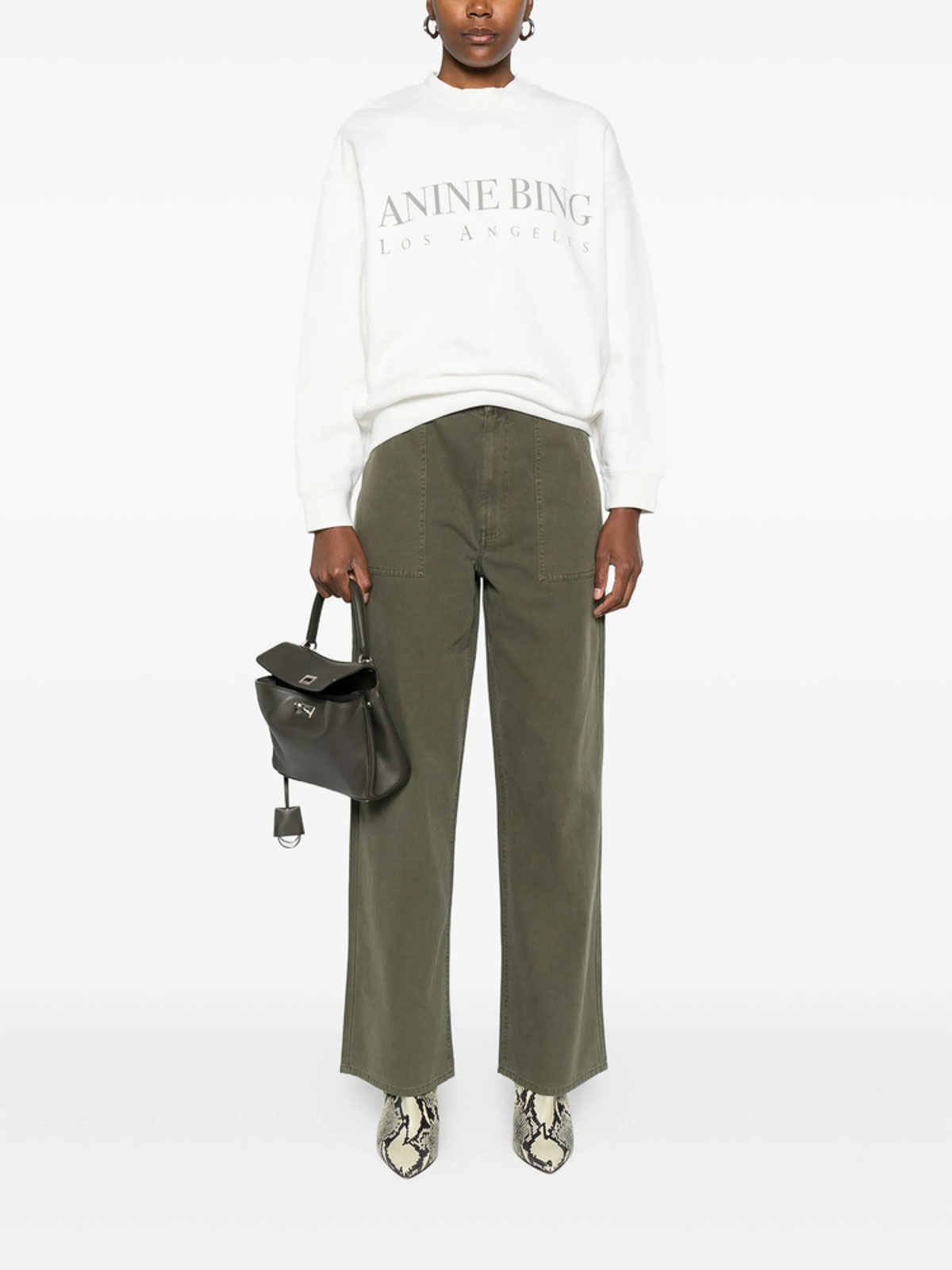 Anine Bing Womens Ivory Jaci Los Angeles Relaxed Cotton-jersey Sweatshirt In White