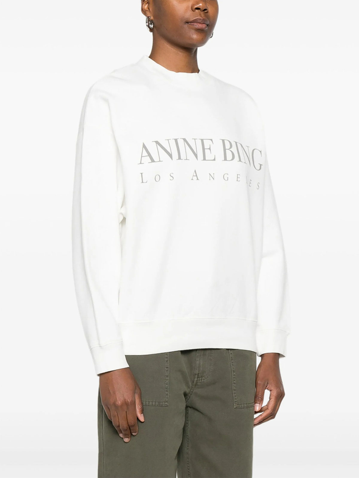 Anine Bing Womens Ivory Jaci Los Angeles Relaxed Cotton-jersey Sweatshirt In White