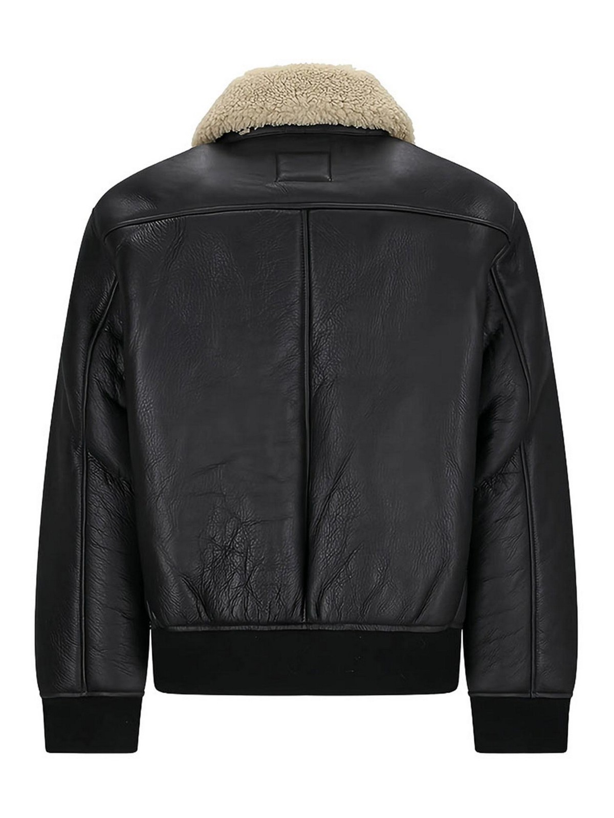 Calvin Klein Relaxed Fit Jacket Shearling Collar In Black