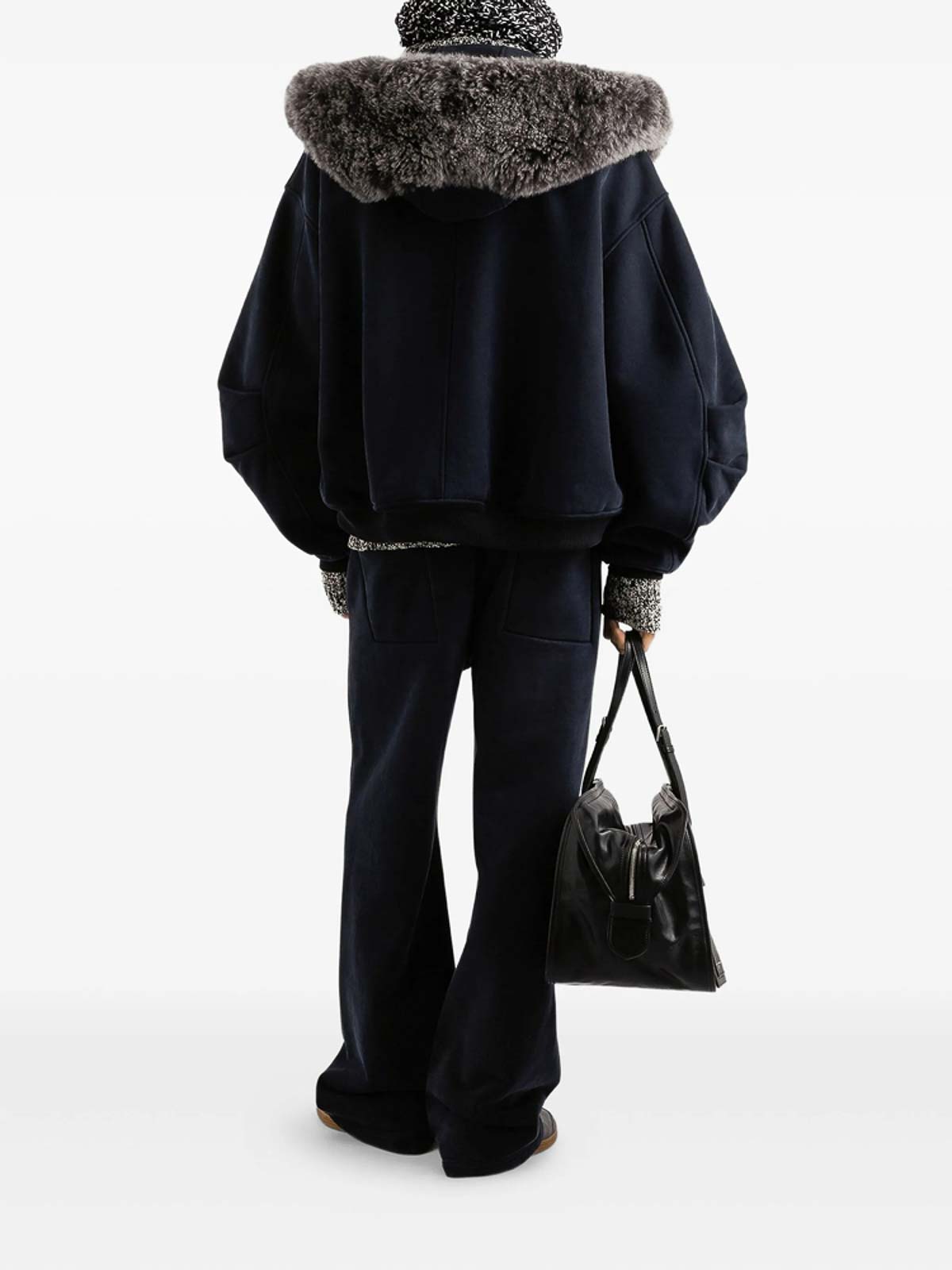 Dolce & Gabbana Two-tone Wool Blend Sweater In Gray