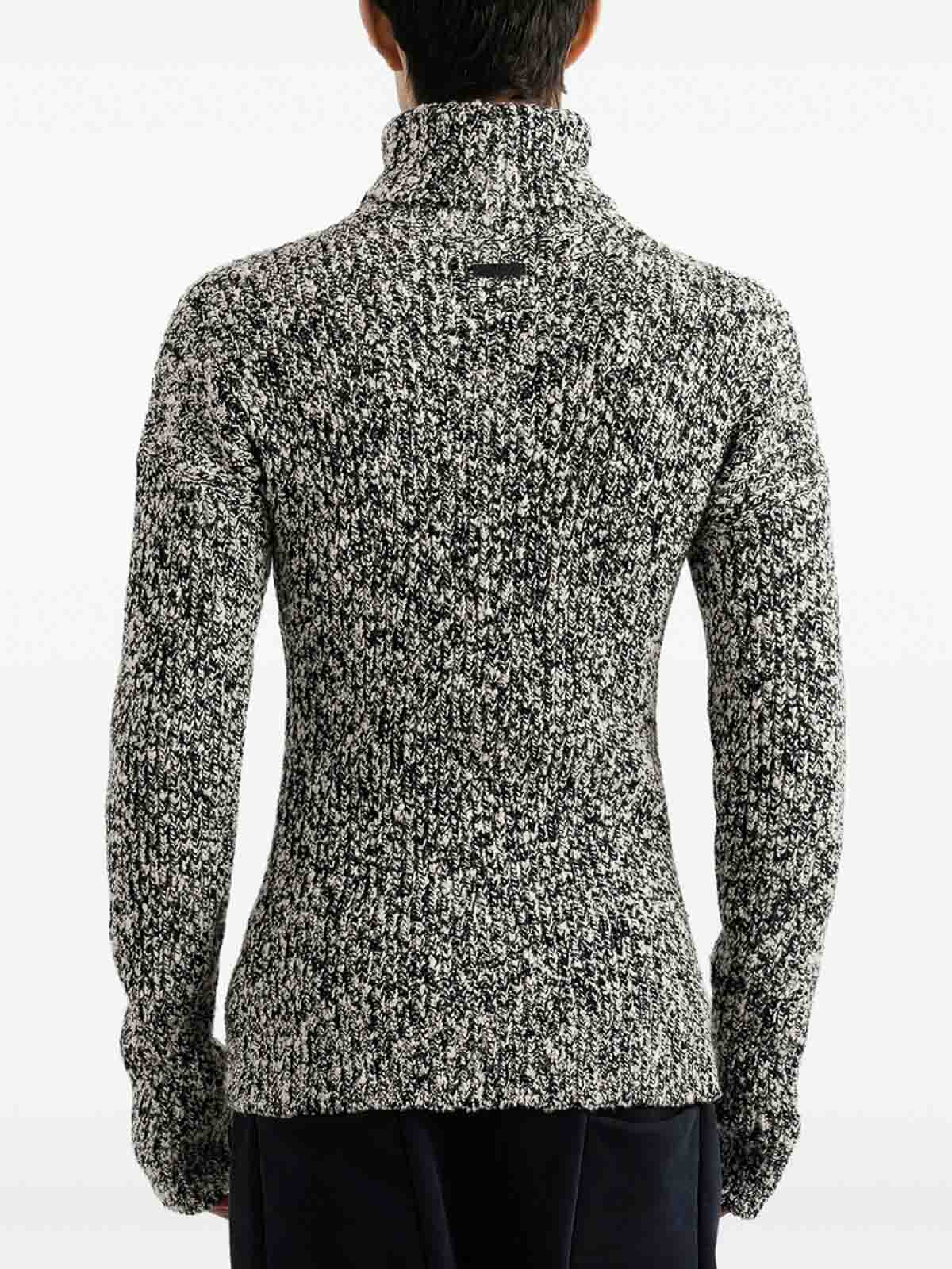Dolce & Gabbana Two-tone Wool Blend Sweater In Gray