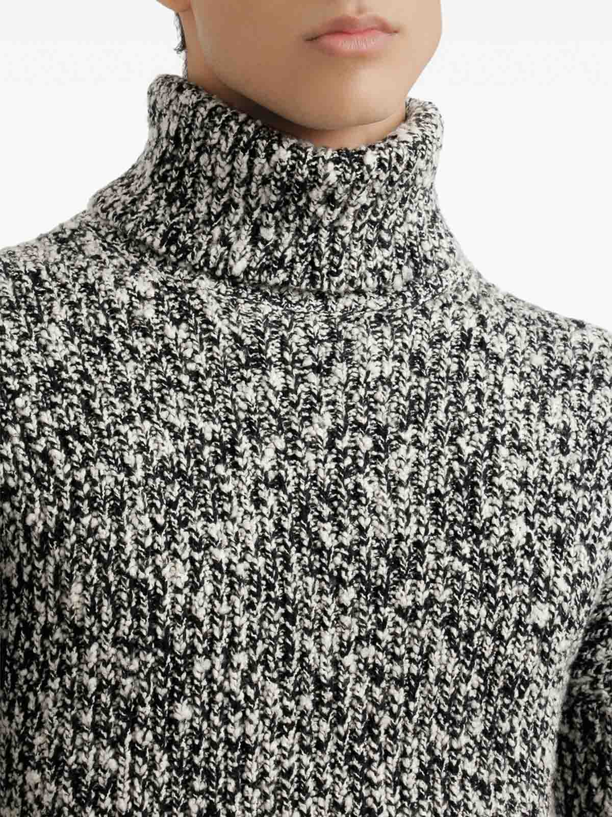 Dolce & Gabbana Two-tone Wool Blend Sweater In Gray