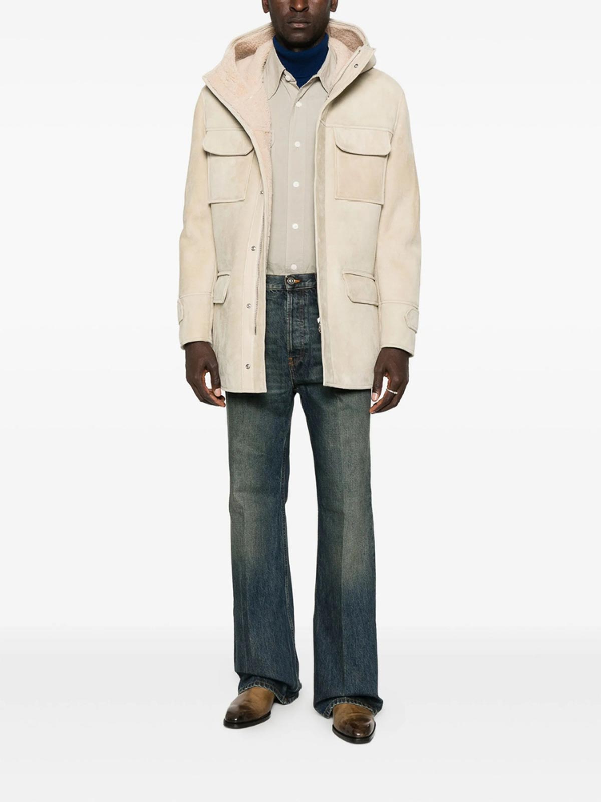 Dondup Hooded Jacket In Neutral